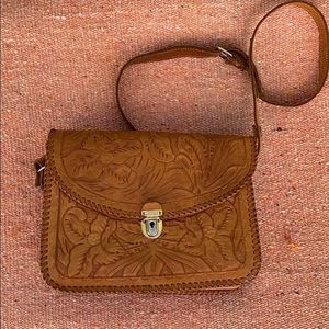 Vintage Leather Tooled Bag